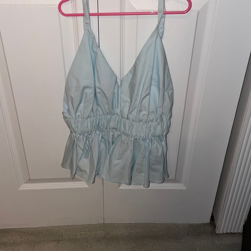 Light Blue Top Size L WORN MAYBE 1x>